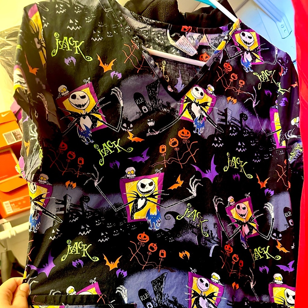 Nightmare before Christmas scrub top unisex